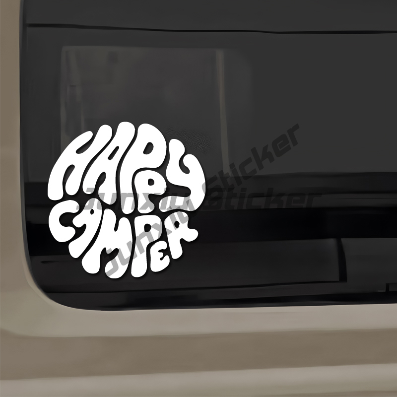 Outdoor Adventure Words - Happy Camper - Diseños de clip