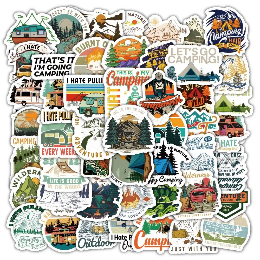 Outdoor Adventure Store - Juego de pegatinas estilo Camping al